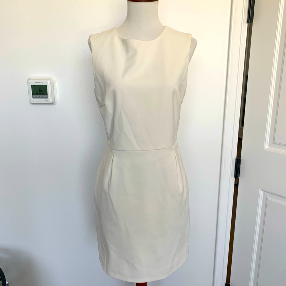 Zara White backless tailored dress
